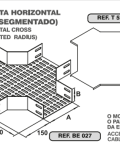 Horizontal crosshead 90° 100x50Mm  Duty cable tray Galv